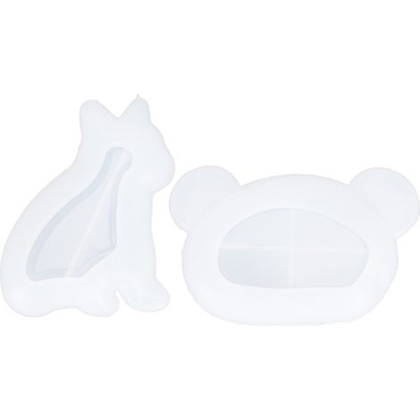 2Pcs Animal Silicone Mold Dog Bear Shape DIY Storage Dish Supplies Craft Ornaments (1/5)