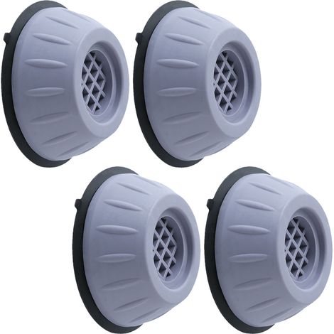 Lot de 4 supports de base gris pour lave-linge à tambour, universels, antidérapants et anti-vibrations, avec patins de surélévation pour lave-linge et réfrigérateur. (1/5)