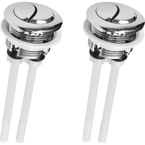 Bouton De Chasse D Eau - Double Débit - Pour Réservoir De Toilette Diamètre 39 À 43 Mm - 2 Pièces (1/5)
