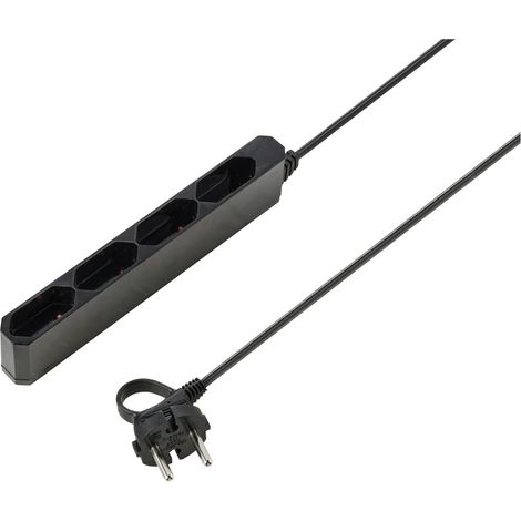 Sygonix SY-5806880 Steckdosenleiste 4fach Schwarz Eurostecker 1 St.