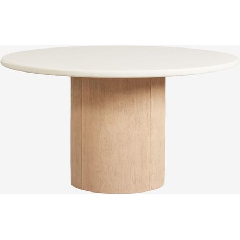 SKLUM Runder Gartentisch aus Beton und Akazienholz Sharpay Ø160 cm (1/5)