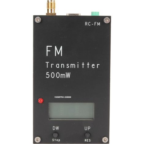 Émetteur FM 500 mW avec écran LCD, port USB Type-C stéréo, portée de 2000 m, 88-108 MHz. (1/5)