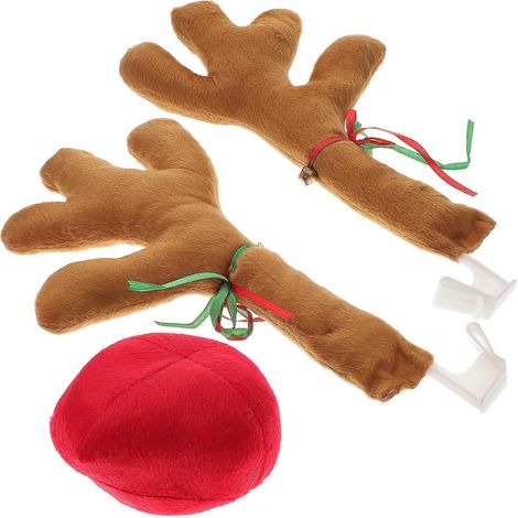 Bois de renne kaki pour voiture, décoration de Noël compatible avec votre véhicule (1 ensemble) (1/5)