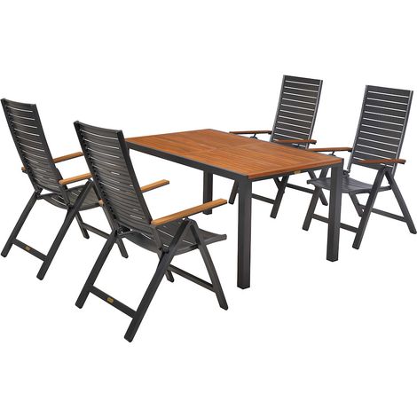 Astros Set 5tlg Alu/Kunststoff Tisch 150 x 90 cm