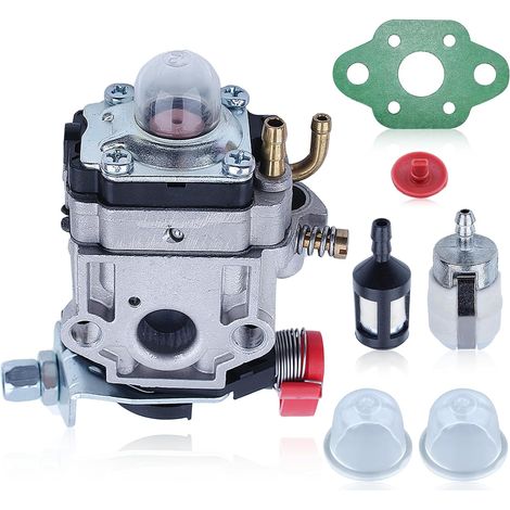 Carburettor Kit for TH23 TH26 TH34 26cc-33cc Engine  Replacement Carburetor with Spacer Fuel Filter Priming Pump for Lawnmowers Brushcutters Blowers (1/5)