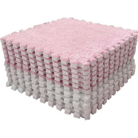 SURENHAP Ineinandergreifende Plüsch-Schaumstoff-Bodenmatte, 10 cm, für die frühkindliche Betreuung, Rosa-Weiß