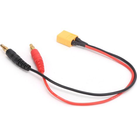 Câble silicone 18 AWG avec fiche banane 4.0mm vers connecteur XT60 pour chargeur de batterie Lipo B6 (1/5)