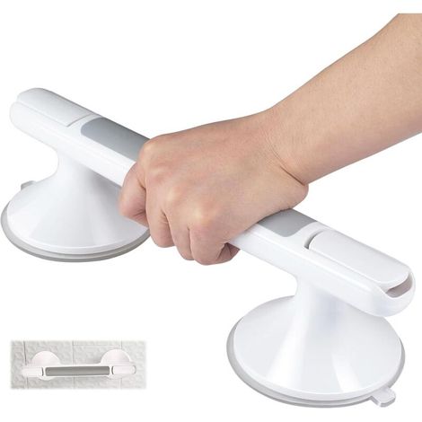 Poignée de douche à ventouse - ventouse pour salle de bain - installation sans perçage - poignée de sécurité-AquaForge (1/5)