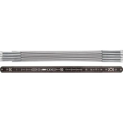 BMI Gliedermaßstab Alu 2mx14mm schwarz