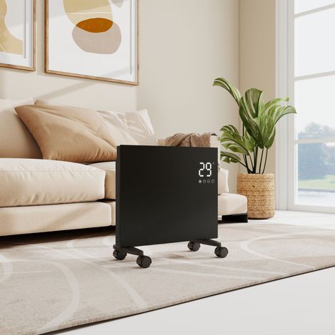 Radiateur électrique 1000W – silhouette fine 70mm – connecté WiFi – capteur fenêtre – noir (1/5)