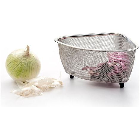 Panier égouttoir en maille Éponge lisse pour recueillir les restes alimentaires Compatible lave-vaisselle Petit panier d'angle Vapeur, égouttage et rinçage (1/5)