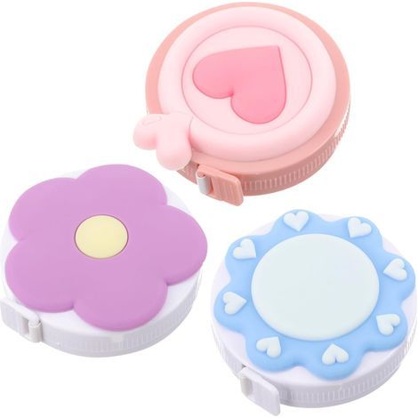 Set di 3 mini strumenti: metro da cucito retrattile, mini metro decorativo, metro a nastro a fragola, piccolo metro a nastro decorativo a forma di avocado, m (1/5)
