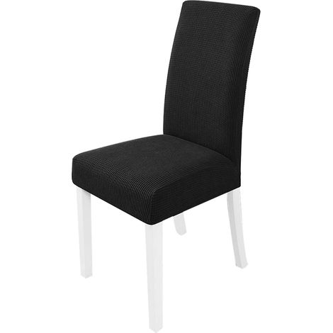 LEMROE Housses de chaises Extensibles Housse Chaise Salle à Manger Elastique Protege chaises Salle a Manger Antidérapante(le noir, 4pcs) (1/5)