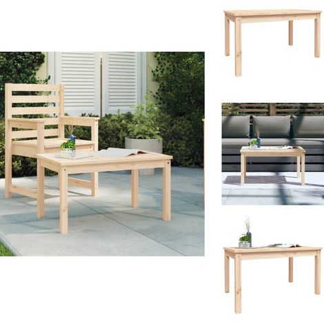 Table de jardin 82,5x50,5x45 cm bois massif de pin - Table De Jardin - Table Extérieure - Mobilier De Jardin - Table En Bois - Table Ronde (1/5)