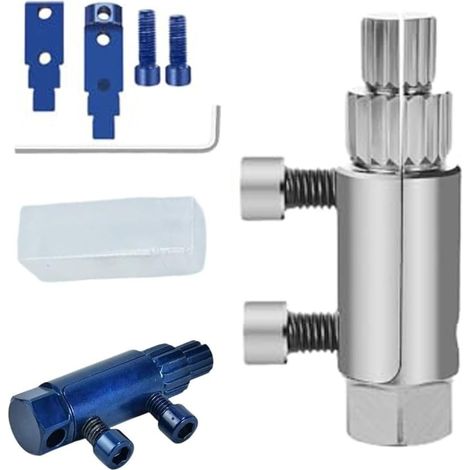 Outil d'extracteur de fil de tuyau cassé,Extracteur de fil de vanne cassé,Outil d'enlèvement de robinet cassé,Extracteur à vis dénudé, Kit d'extracteur de boulon facile pour 1/4"/3/8", argenté