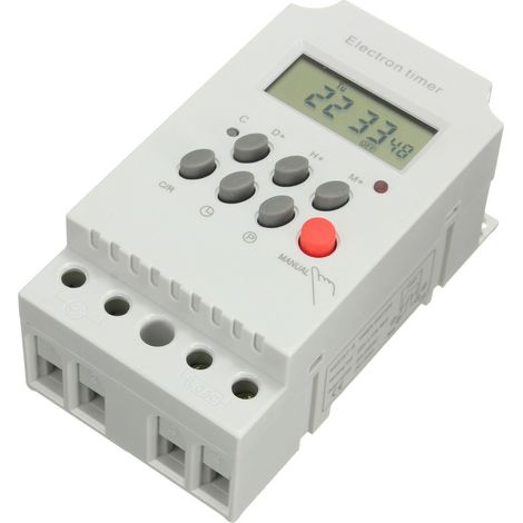 Minuterie numérique programmable à microprocessor KG316T-II - 10A 220V/110V, cycle hebdomadaire, 16 réglages, écran LCD haute précision.