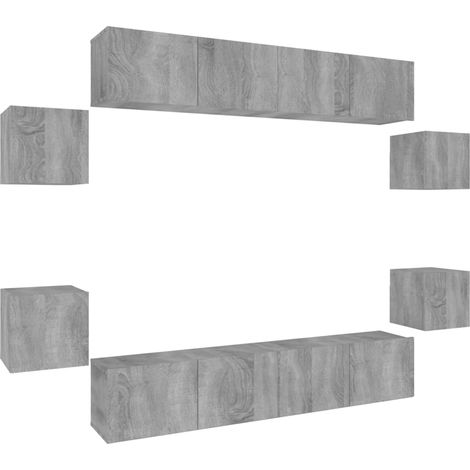 Maison Exclusive - Set de muebles para TV 8 pzas madera contracha