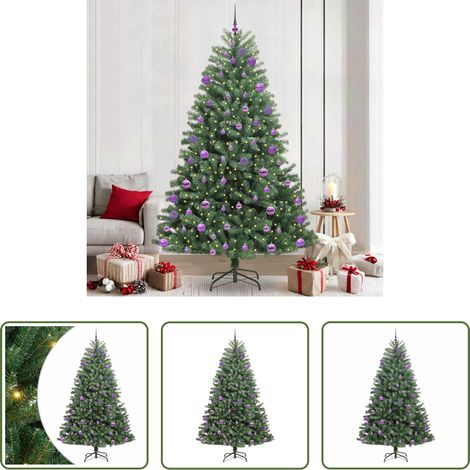 Weihnachtsbaum LED - Künstlicher klappbarer Weihnachtsbaum mit 300 LEDs Grün 240 cm (1/5)