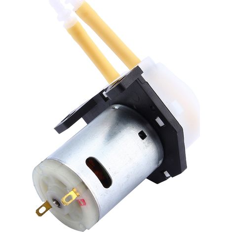 Pompe péristaltique 12V CC Modèle D4 Silencieuse Débit Réglable 19-100ml/min Tube 3x5mm Blanche (1/4)