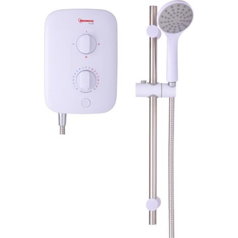 Redring Pure RPS7 7.5kW Electric Shower - A-rated, 3 Power Settings, White