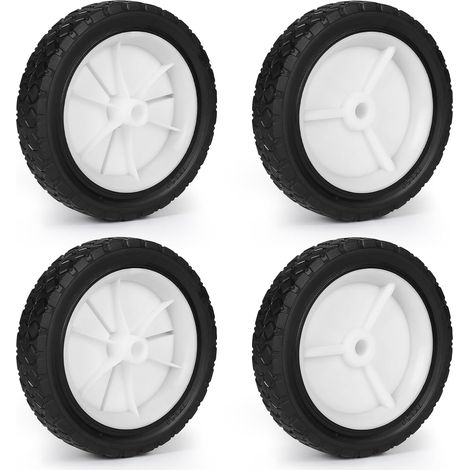 4 pcs. Ø175mm Roue en Caoutchouc, 7in Pneus de Tondeuse à Gazon Chariot Roue Motrice, Roues de Rechange Universelles pour Tondeuse à Gazon, Chariot, Tracteur de Pelouse, Tondeuses (1/5)