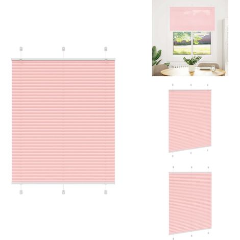 Store plissé rose 110x150 cm largeur du tissu 109,4cm polyester - Store Plissé - Stores Plissés - Store Plissé De Fenêtre - Plisse Aveugle (1/5)