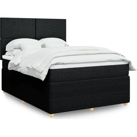 Giroletto a Molle con Materasso Nero 140x200 cm in Tessuto vidaXL (1/5)