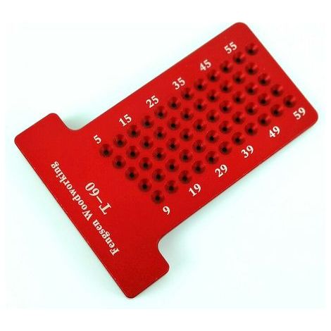 T-Square Ruler - Measuring Ruler - Precision Marking - Aluminum Alloy - Metric Woodworking Tool T60 Mini Scribe (T60) Red, One Piece (1/5)