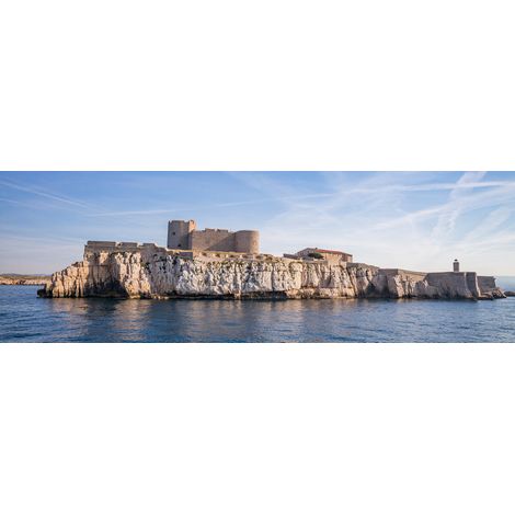Tableau sur toile Marseille Frioul 30x97 cm - Impression sur Toile Murale Décorative - Image imprimée en HD sur Toile - Toile sur Châssis en Bois FSC - Fabriqué en France