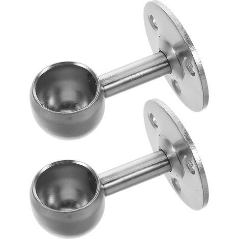 Supports de tringle à rideau de douche YARNOW (lot de 2) en acier inoxydable, robustes et amovibles, à fixer au mur. (1/5)
