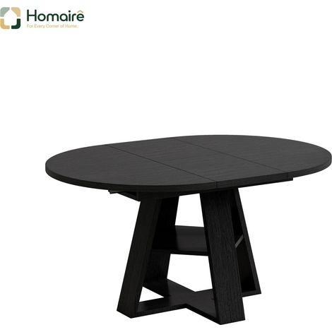 HOMAIRE Table à manger extensible noir 150x110 cm, pour 4-6 personnes (1/5)
