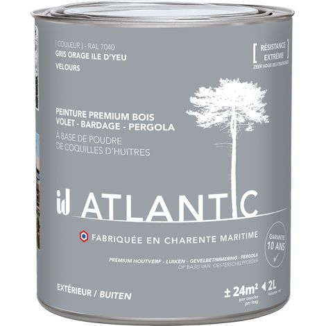 Peinture bois extérieurs - RAL 7040 Gris orage Ile d'Yeu- 2L - ATLANTIC (1/3)