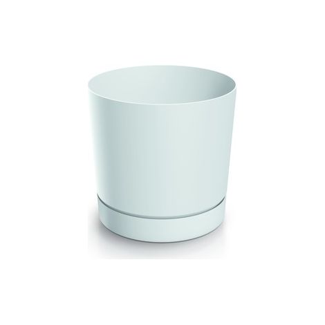 Maceta redonda Tubo P 110 con platillo  Blanca