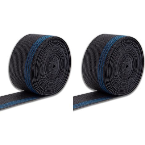 Sangle élastique pour Canapé, Chaises, Tapisserie - 10 Mètres - Corde de Serrage pour Assise et Dossier - Fauteuil - élastique 70% - Largeur 70 mm - Noir Lot de 2 (1/5)