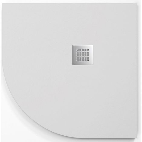Plato de ducha ONDA CURVE blanco 90x90 cm (radio 50) rejilla acero inox.