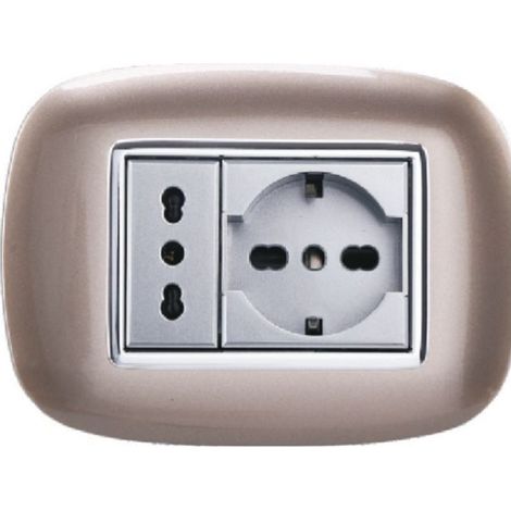 Plaque Ovale 3 4 6 Modules Couleur Bronze Compatible Avec Bticino Axolute