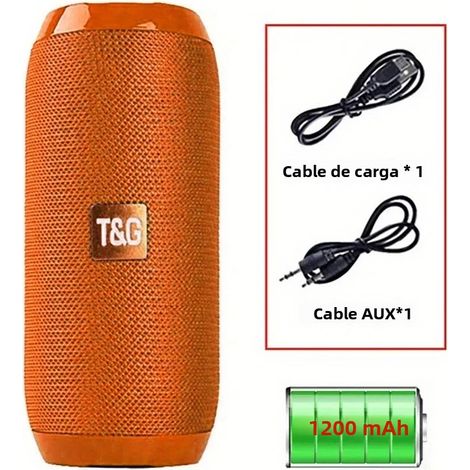 (Orange) TG117 Enceinte Bluetooth portable avec caisson de basses sans fil pour extérieur, compatible avec les appels mains libres (1/5)