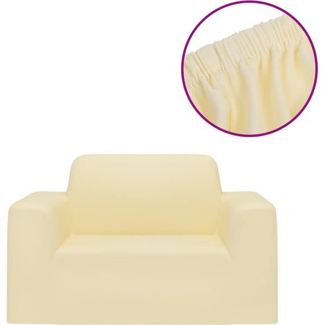 Housse extensible de canapé Crème Jersey de polyester