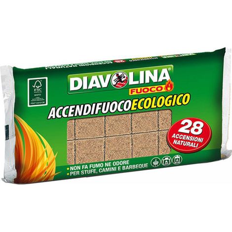 Allume-cigare écologique en cubes, lot de 28, Diavolina