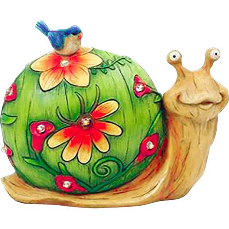 Statue d'escargot pour jardin - Sculpture animale en résine solaire, ornement décoratif pour jardin, pelouse ou terrasse