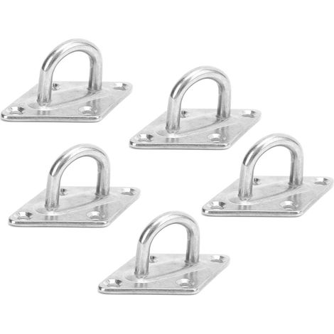 Lot 10× Plaque Œillet Fixation M5 Acier Inoxydable Accessoire Voile d'Ombre Porte Mousqueton Fixation (1/5)