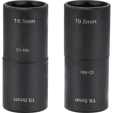 Clé à percussion - Douilles 18,5 mm - 19,5 mm - Jeu de douilles 1/2" - Double tête - Clé à écrou de roue - Outil de changement de pneu - Convient pour Ford Land Rover et tous les modèl (1/5)
