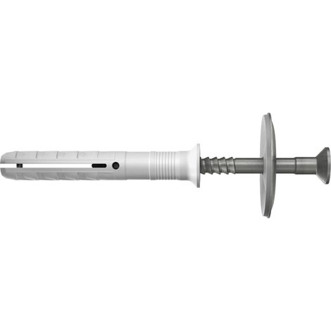 Fischer 50x Taco de clavo N 6 x 40/10 S D Tornillo de clavo y arandela de sellado A2 acero inoxidable - 050367