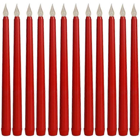 KLVGTIFS PU - Lot de 12 bougies décoratives LED coniques sans flamme (1/2)