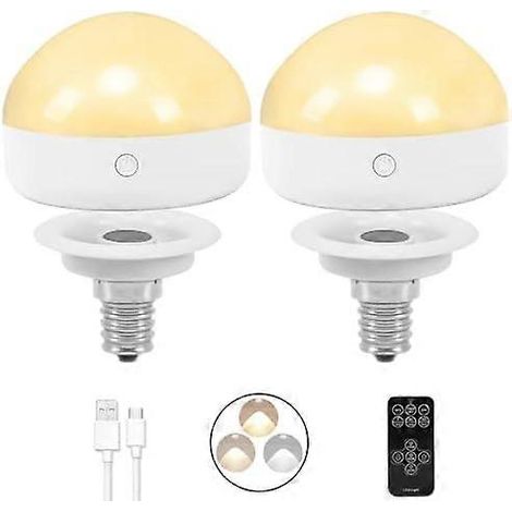 Lampadine ricaricabili E14, confezione da 2, 300 lumen (equivalenti a una lampadina da 40 watt), rimovibili e ricaricabili. - AquaForge (1/5)