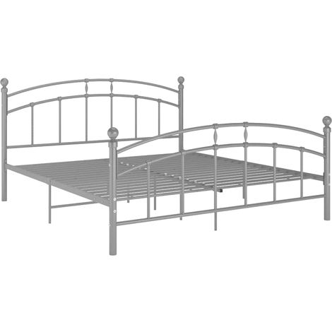Maison Exclusive - Bettgestell Grau Metall 180x200 cm (1/5)