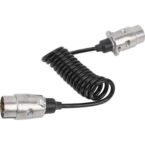Adaptateur de remorque 12V, prise de câblage 2m, connecteur Standard à 7 broches vers ressort pour camping-car, caravane, bateau (1/5)