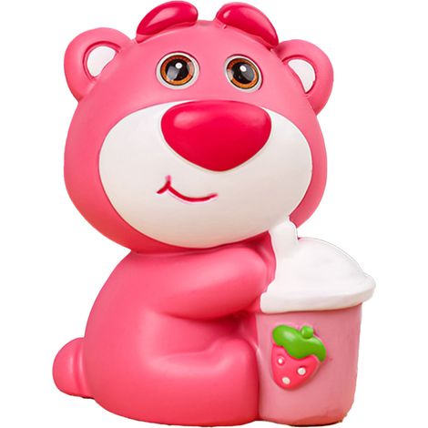 Figurine Ourson Fraise Mignon - Décoration Voiture, Sculpture Animale Artisanale, Idée Cadeau Original Type B (1/5)