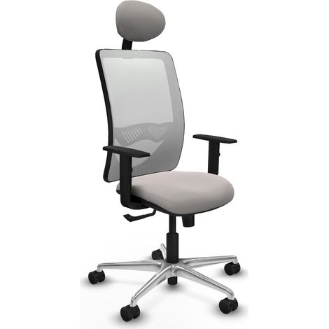 Chaise ergonomique piqueras y crespo Zulema blanc cuir synthétique aluminium (1/2)