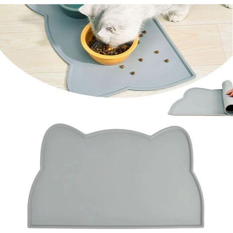 Tapis de Gamelle en Silicone,Tapis Gamelle Chat et Chien Silicone,Tapis Gamelle Chien et Chat,Tapis Alimentation Antidérapant pour Animaux de Compagnie,pour Chats et Chiens,44 24cm (1/5)